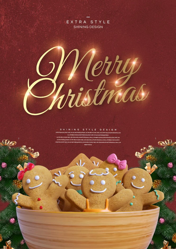 圣诞节圣诞树圣诞老人闪亮装饰电商促销折扣海报PSD模板AI素材【223】